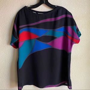 Vintage 1980’s color blocked loose fit blouse